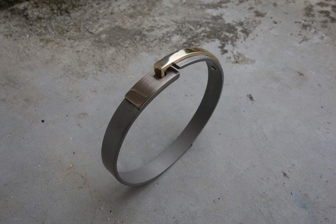 armband titanium geel en wit goud
